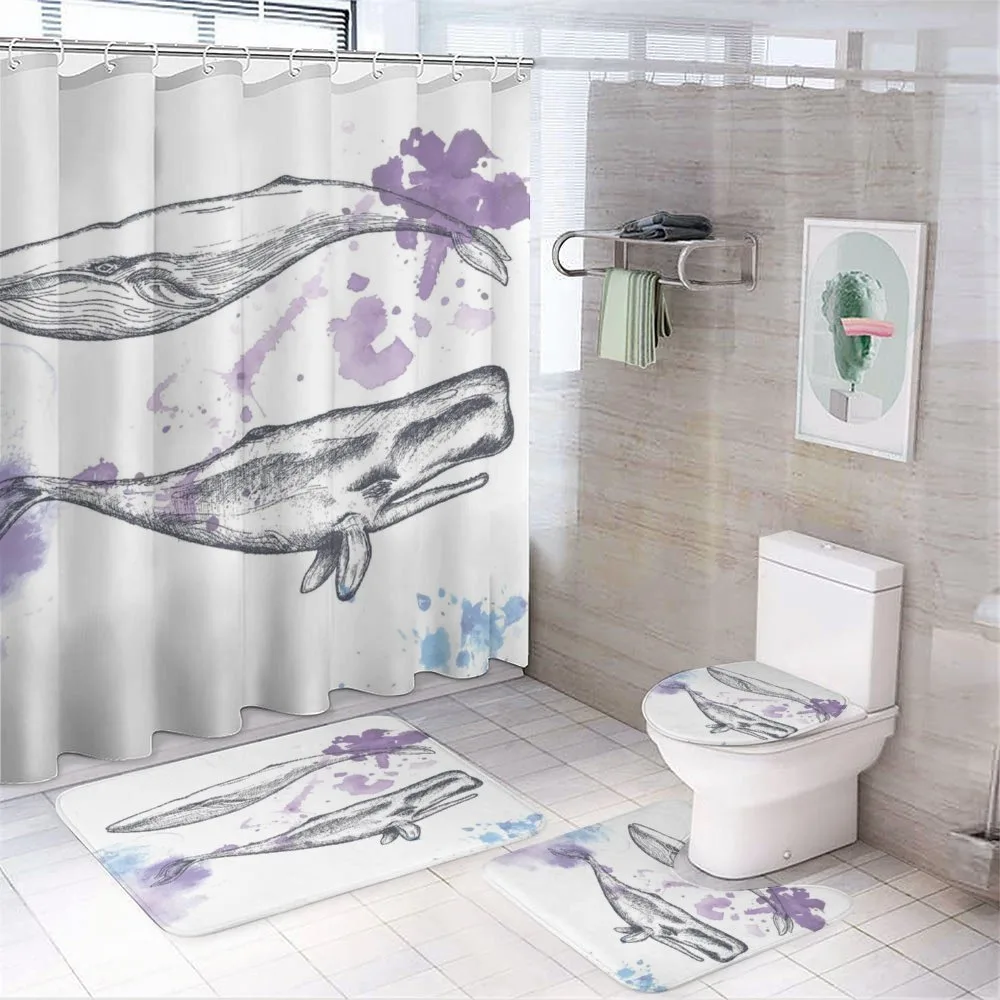 Grunge Mammals Murky Art — 4-Piece Bathroom Set preview