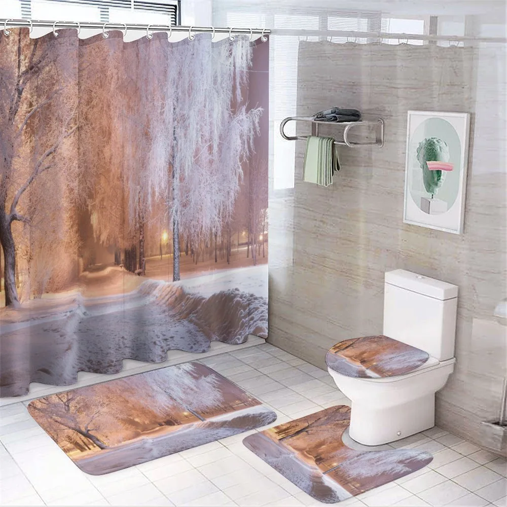 Night Scene Frozen Trees — 4-Piece Bathroom Set preview