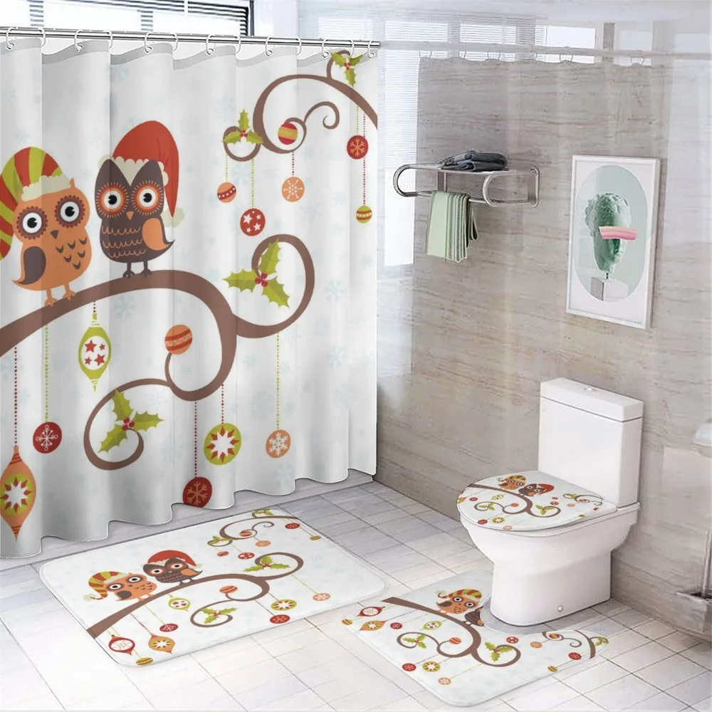 Noel Owls Folkloric — 4-Piece Bathroom Set preview