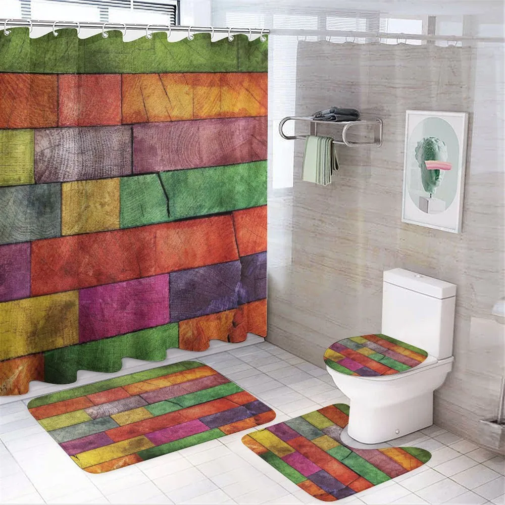 Rainbow Timber Art — 4-Piece Bathroom Set preview