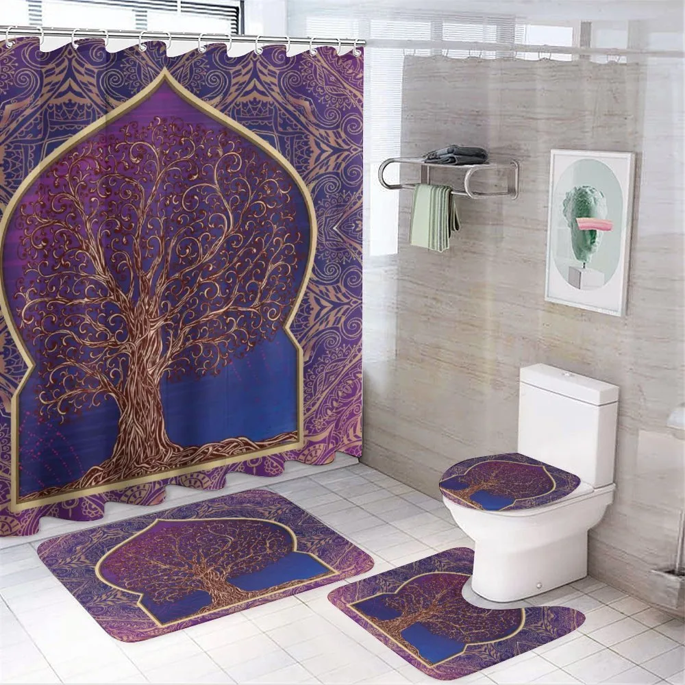 Retro Eastern Branches — 4-Piece Bathroom Set preview