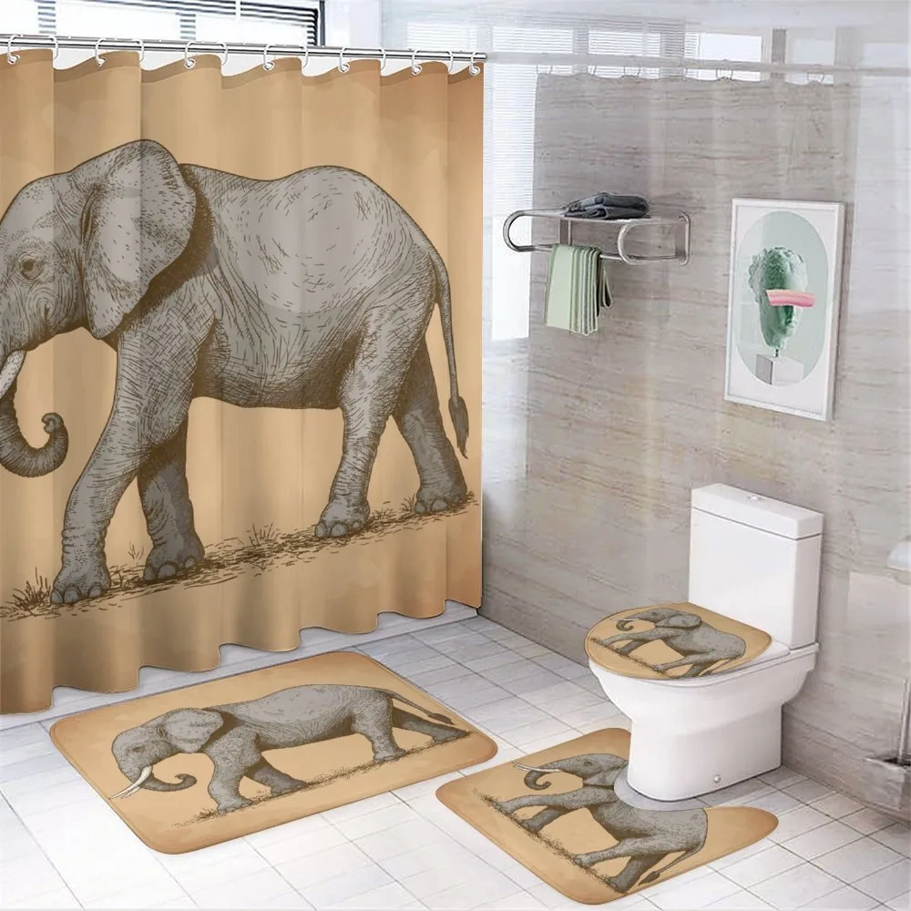 Sketch Art Animal — 4-Piece Bathroom Set preview