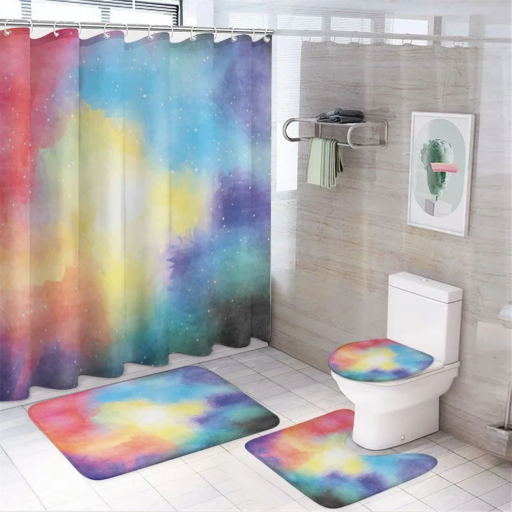 Watercolor Star Galaxy — 4-Piece Bathroom Set preview