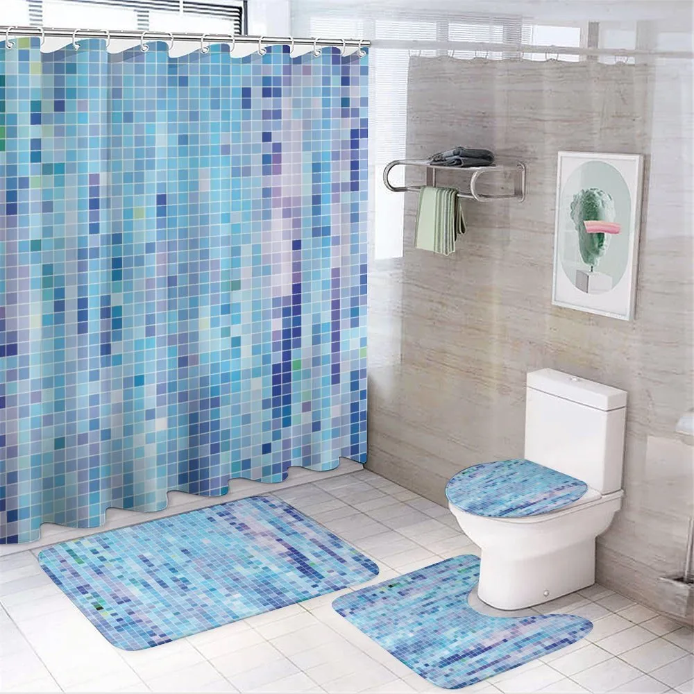 Abstract Little Squares Art — 4-Piece Bathroom Set preview