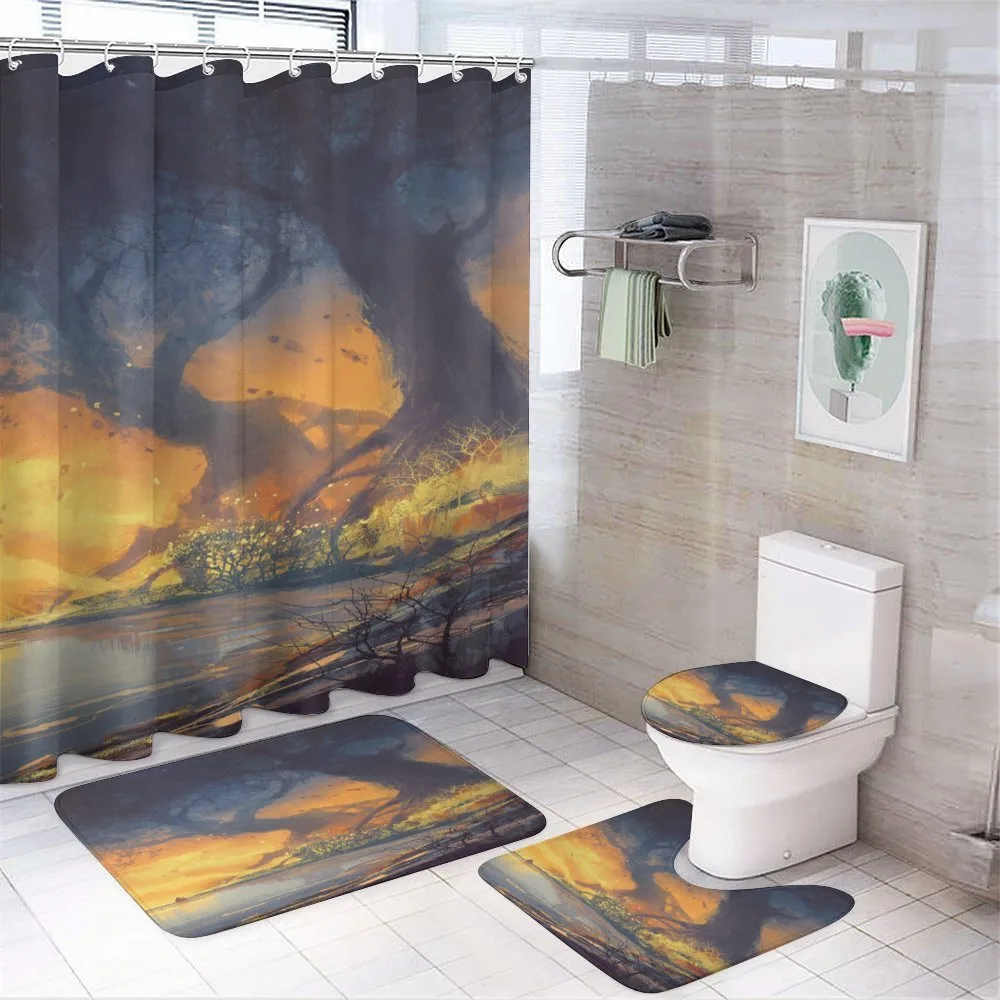 Big Tree Huge Roots Art — 4-Piece Bathroom Set preview