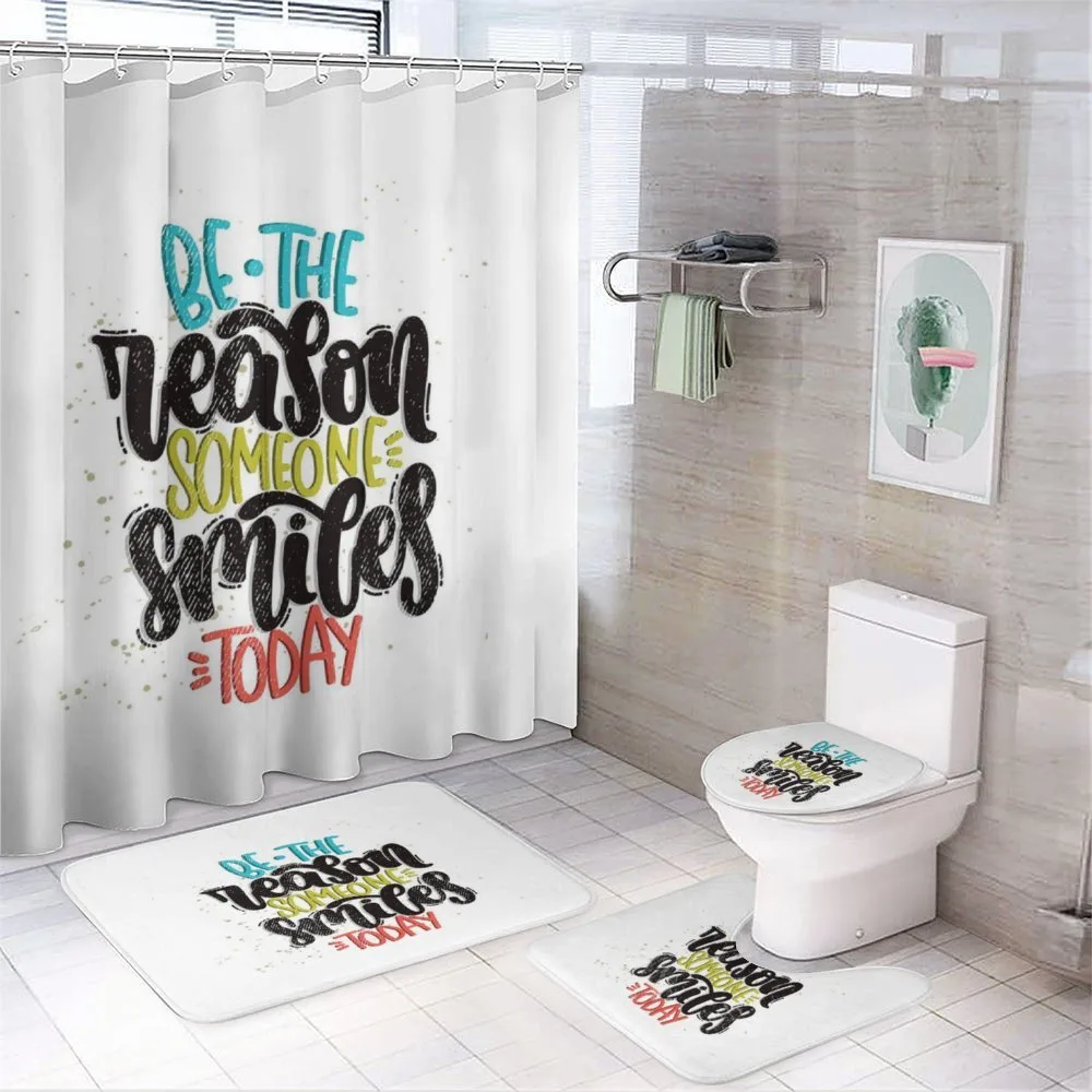 Funky Positive Calligraphy — 4-Piece Bathroom Set preview