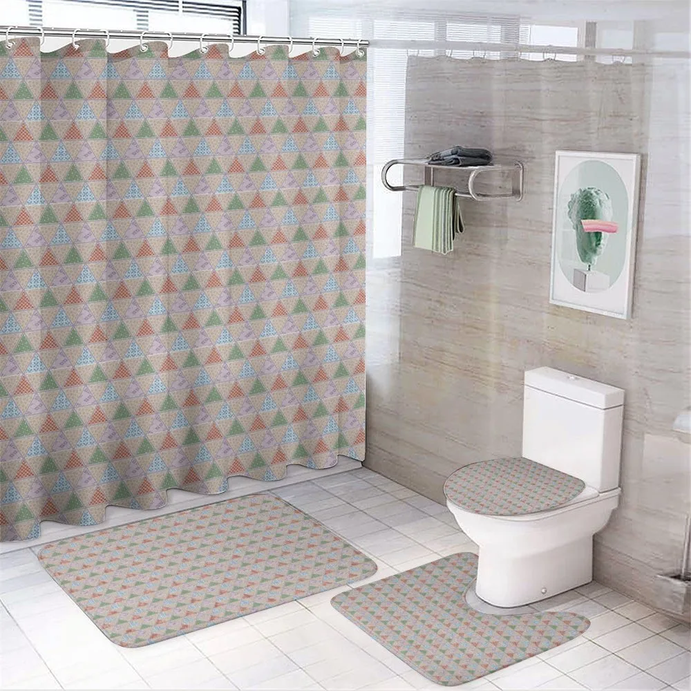 Japanese Triangle Motifs — 4-Piece Bathroom Set preview