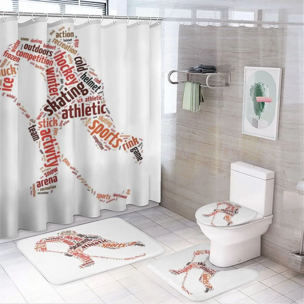 Man Silhouette with Words — 4-Piece Bathroom Set preview