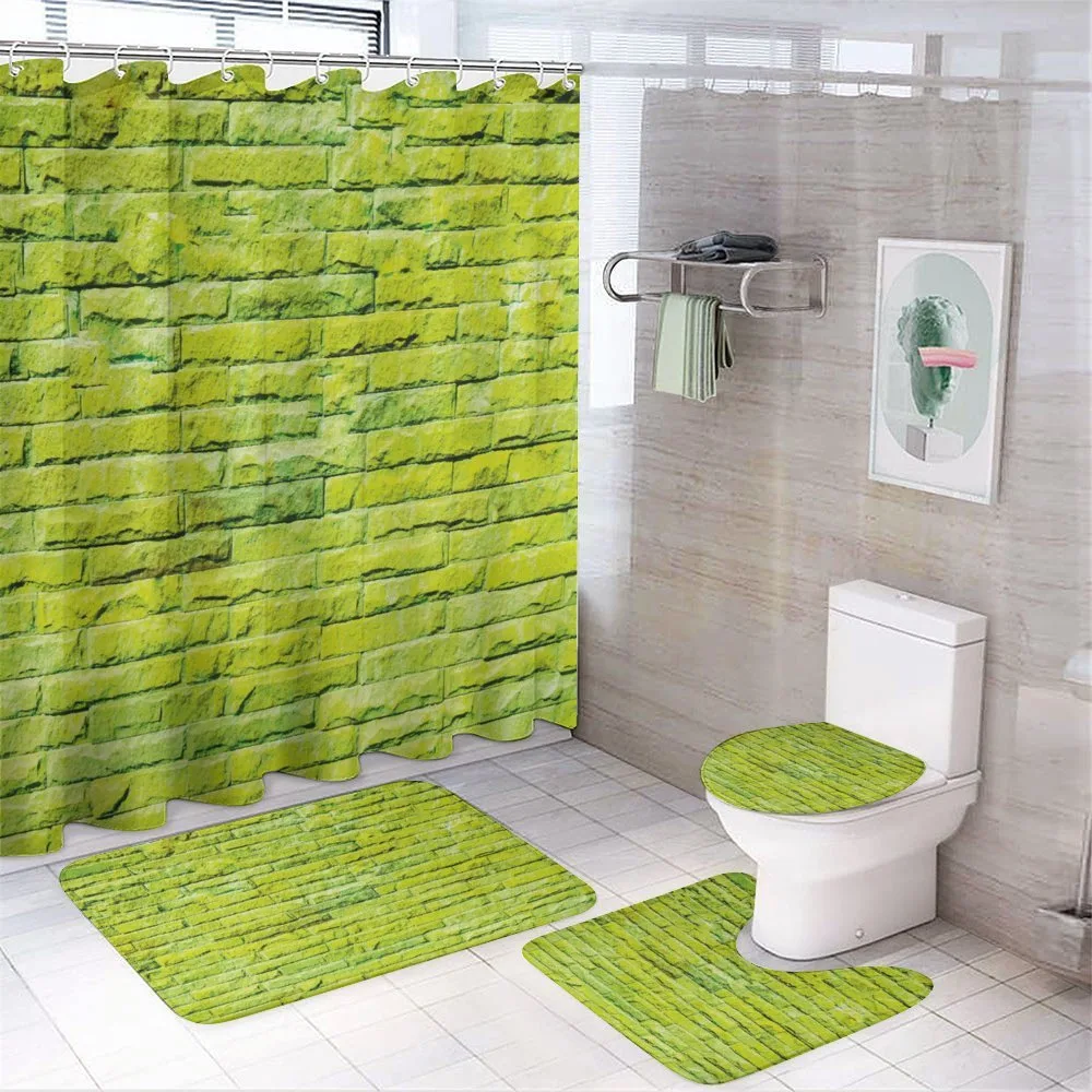 Pastel Brick Urban — 4-Piece Bathroom Set preview