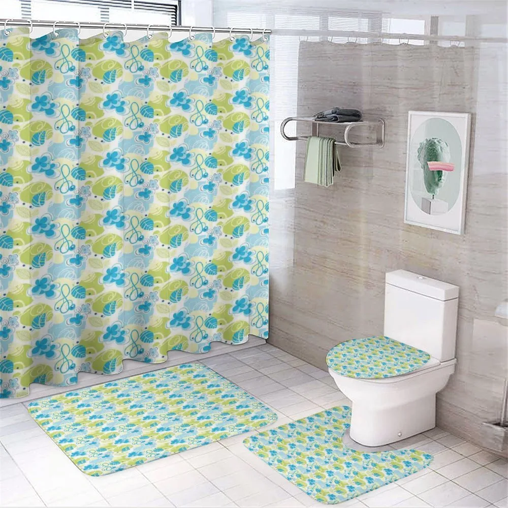 Pastel Whimsical Doodle — 4-Piece Bathroom Set preview