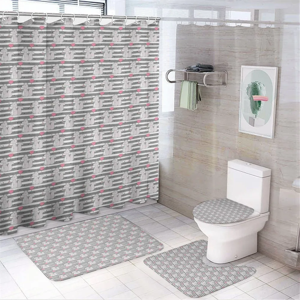 Squirrel with Birthday Cake — 4-Piece Bathroom Set preview