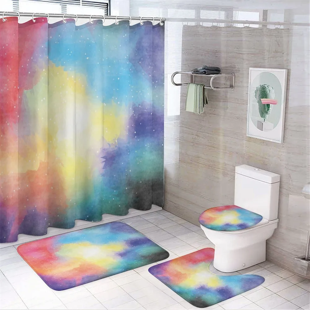 Watercolor Nebula — 4-Piece Bathroom Set preview