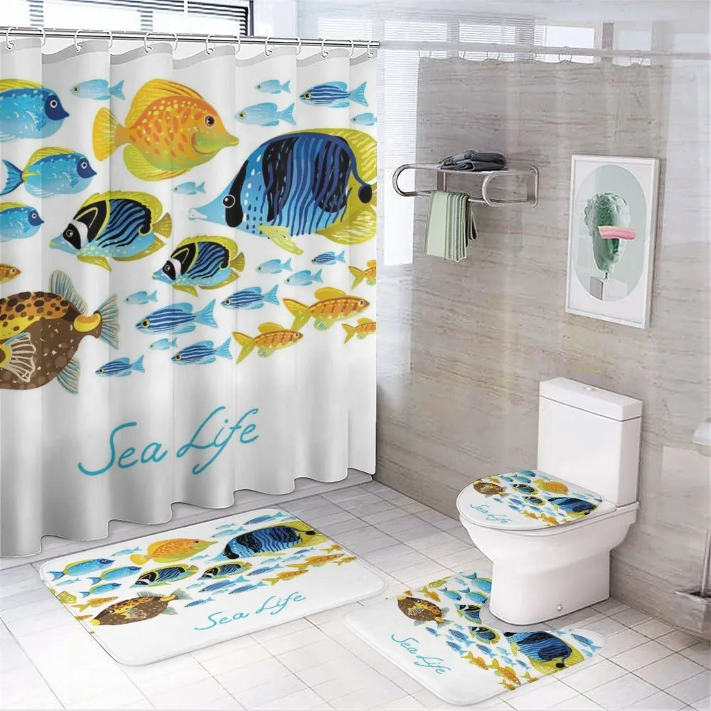 Cartoon Sea Life Theme — 4-Piece Bathroom Set preview