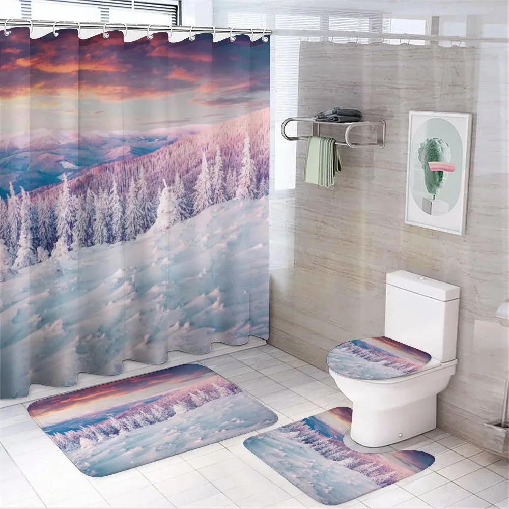 European Snowy Mountain — 4-Piece Bathroom Set preview
