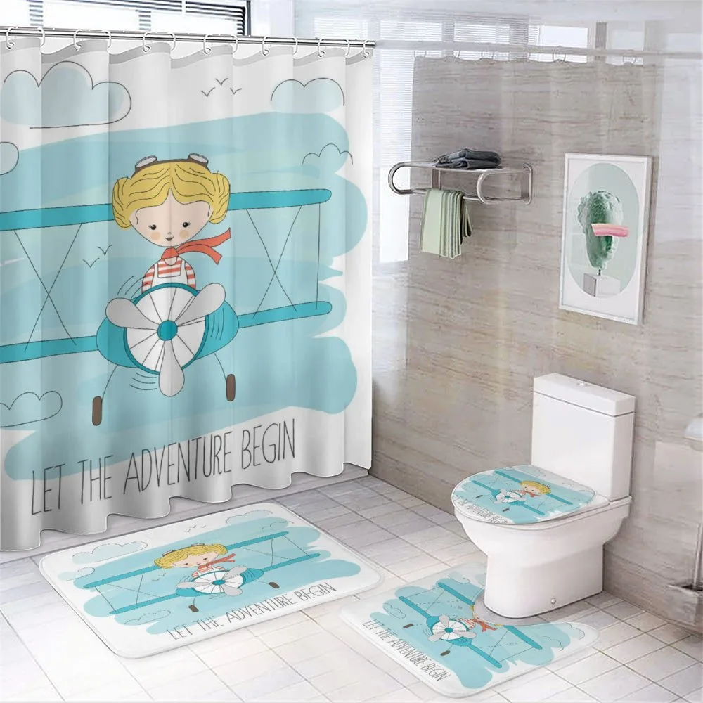 Girl on Plane — 4-Piece Bathroom Set preview