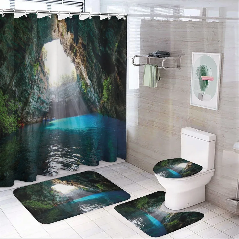 Melissani Lake Kefalonia 4-Piece Bathroom Set product video