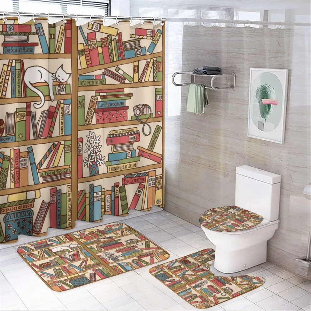 Nerd Bohem Cat Kitten — 4-Piece Bathroom Set preview