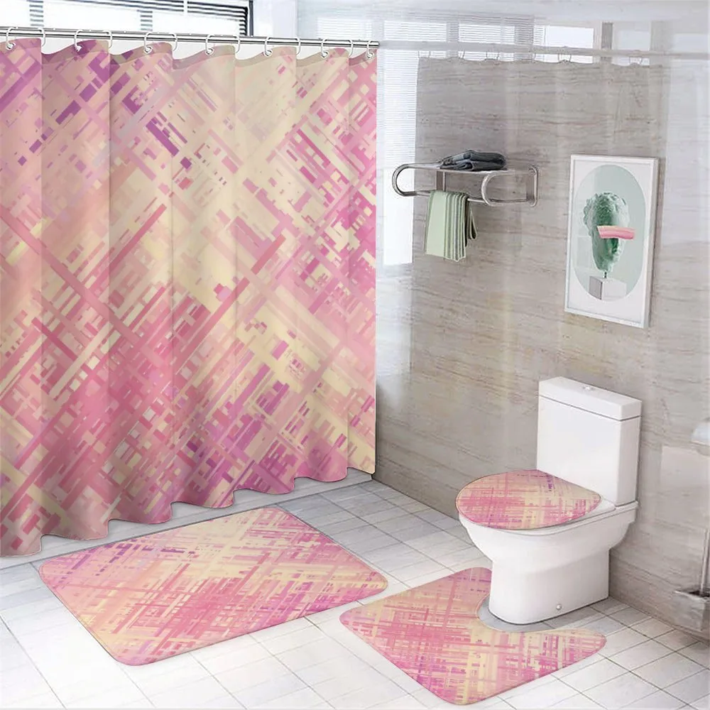 Random Diagonal Lines — 4-Piece Bathroom Set preview