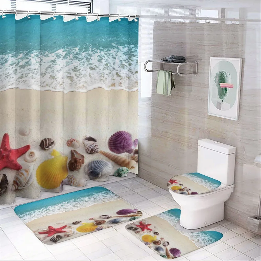 Sea Shells on Sandy Coast — 4-Piece Bathroom Set preview