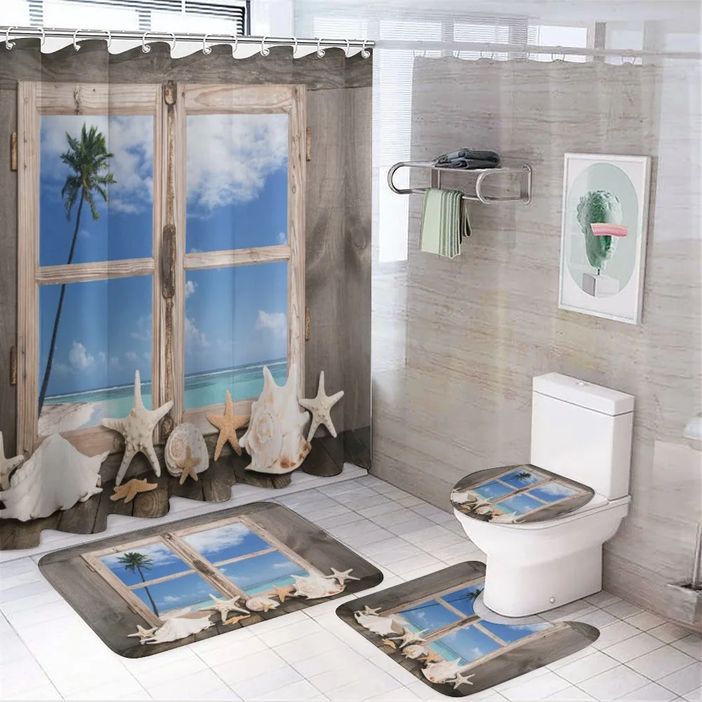 Seashells Starfish Palms — 4-Piece Bathroom Set preview
