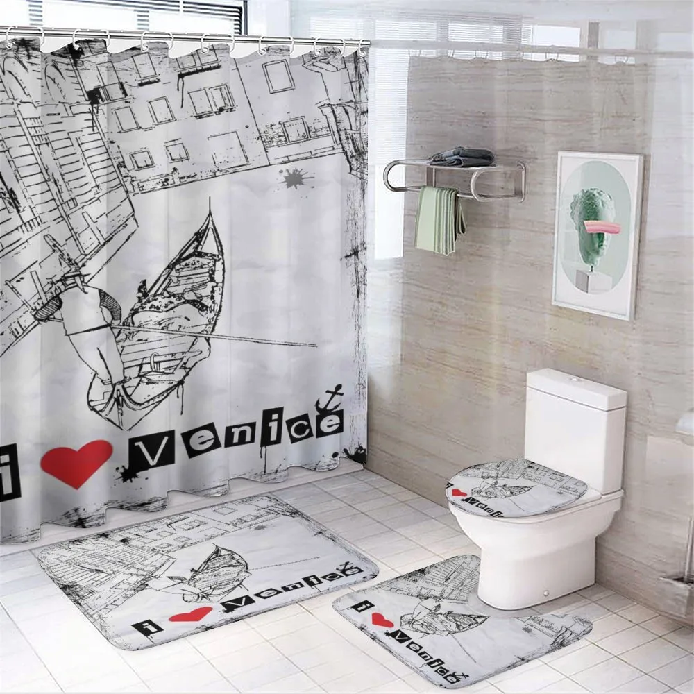 Venetian Canal Art Love — 4-Piece Bathroom Set preview