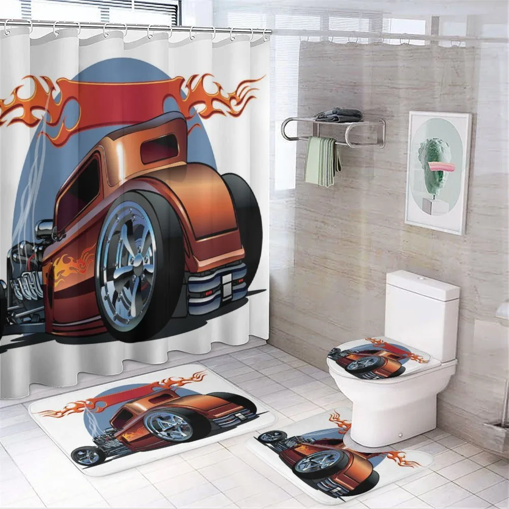 Cartooon Hot Rod Classic — 4-Piece Bathroom Set preview