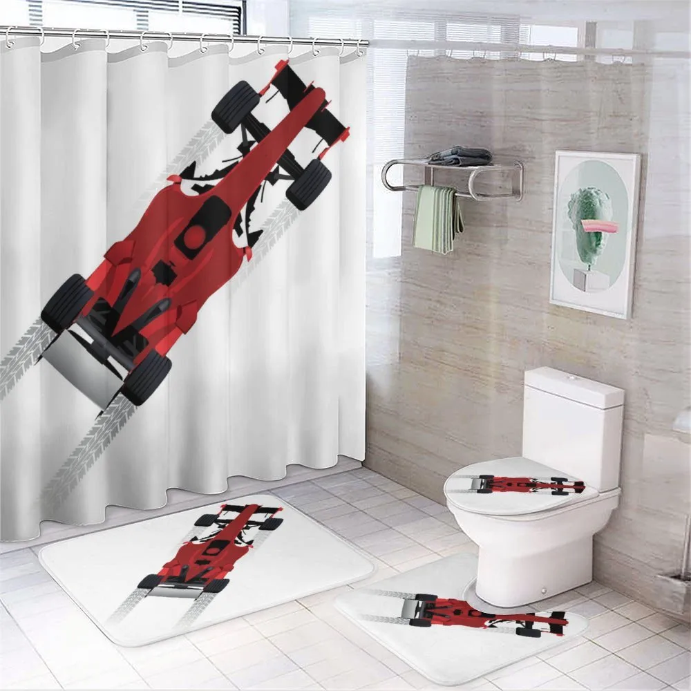 Formula Car on Speedway — 4-Piece Bathroom Set preview