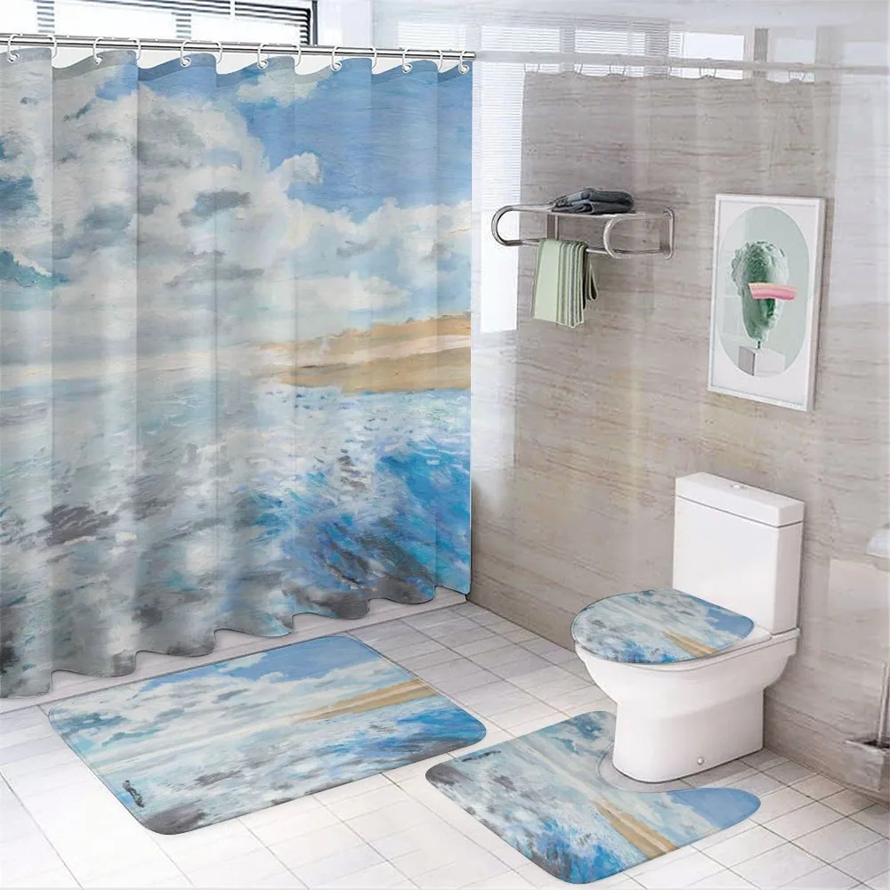 Oil Painting Beach Summer — 4-Piece Bathroom Set preview