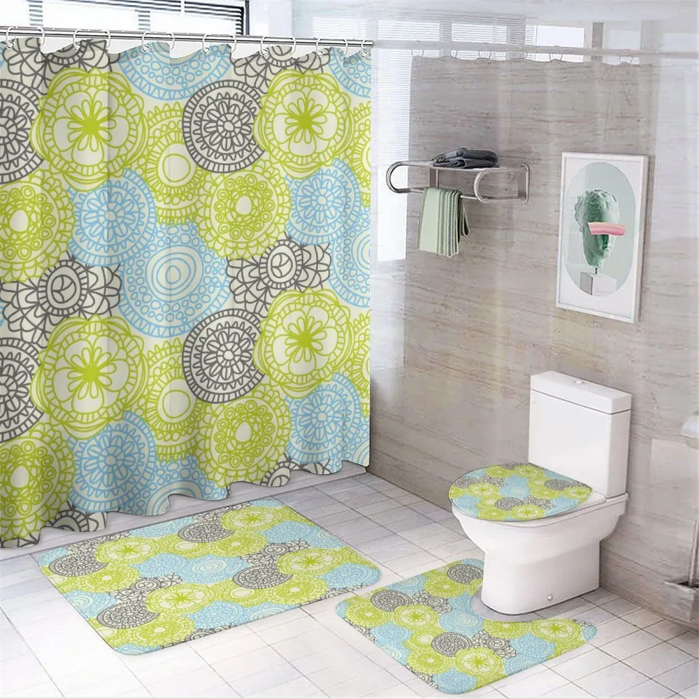 Pastel Folk Style Flower — 4-Piece Bathroom Set preview