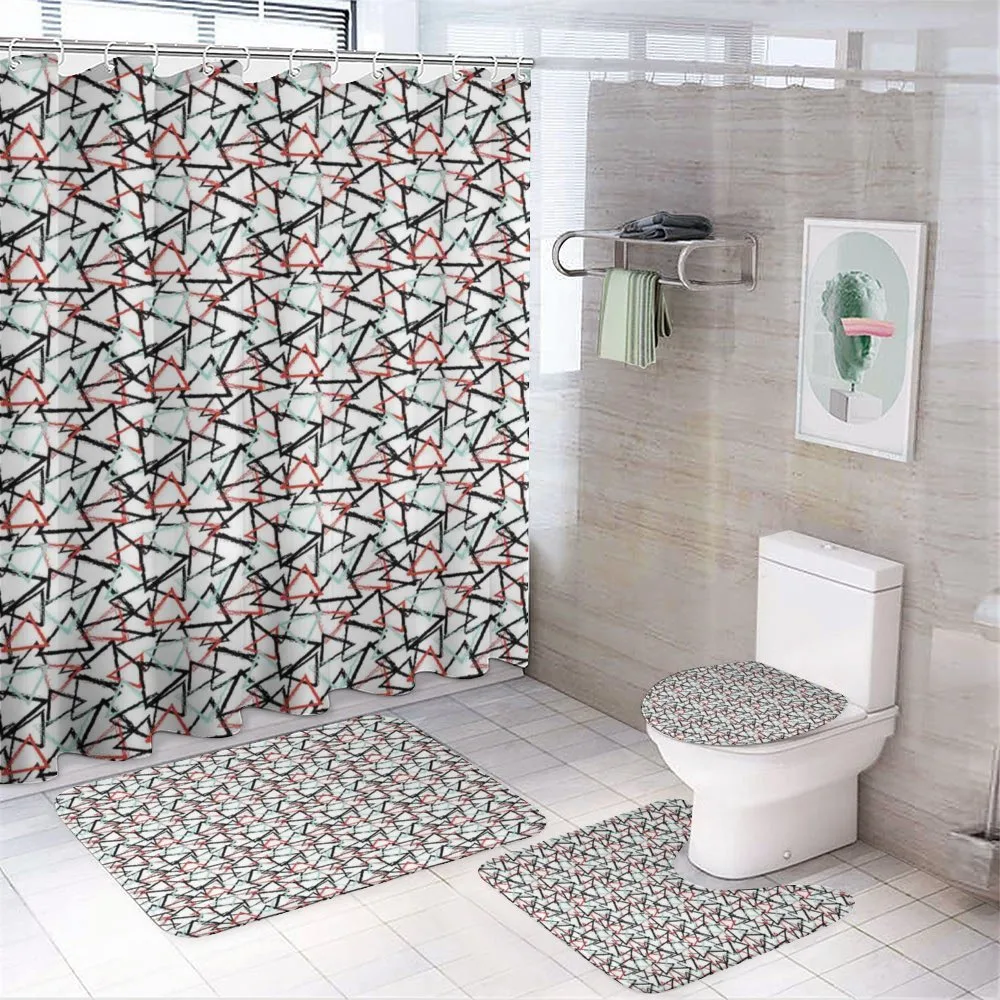 Retro Abstract Pattern — 4-Piece Bathroom Set preview