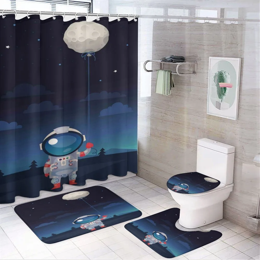 Astronaut with a Moon — 4-Piece Bathroom Set preview