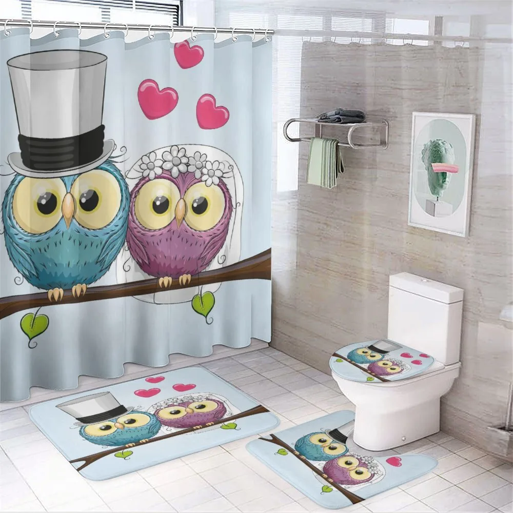 Cartoon Married Couple Fun — 4-Piece Bathroom Set preview