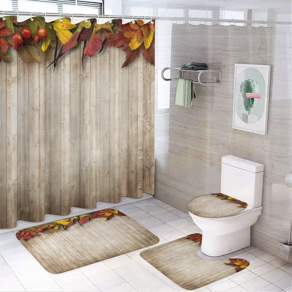 Dry Leaves Berries Vivid — 4-Piece Bathroom Set preview