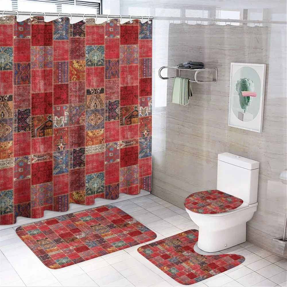 Ethnic Ornamental Squares — 4-Piece Bathroom Set preview