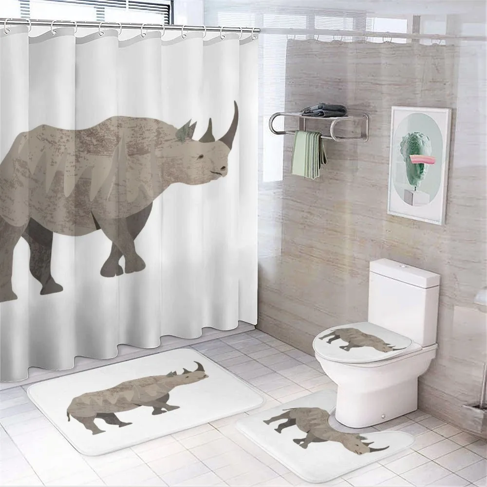 Herbivore Animal Monochrome — 4-Piece Bathroom Set preview