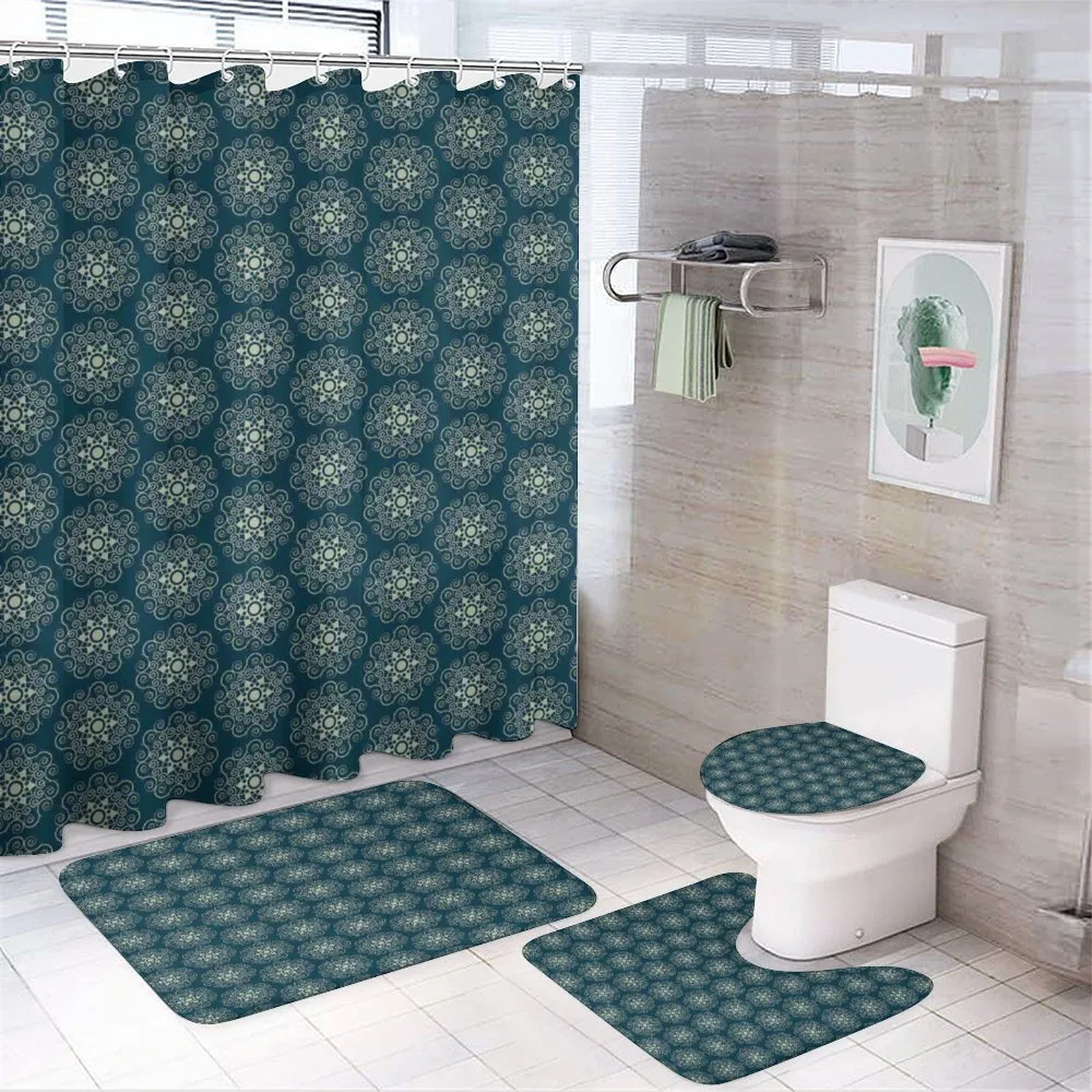 Vintage Geometric Swirls — 4-Piece Bathroom Set preview