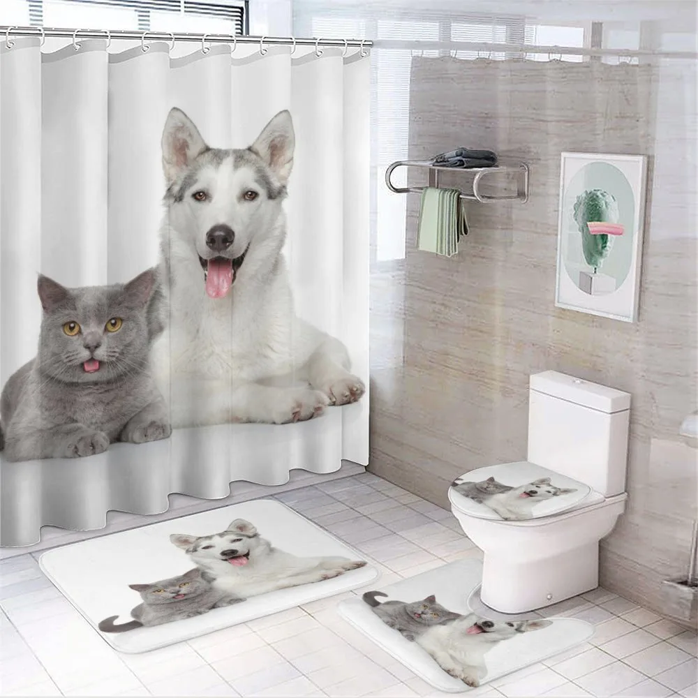 Animals Pets Dogs Digital — 4-Piece Bathroom Set preview
