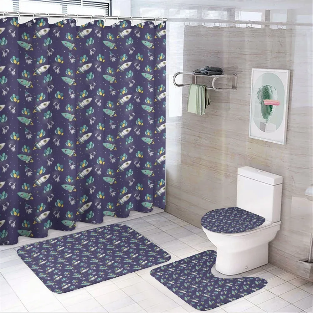 Balloons Tied to Rockets — 4-Piece Bathroom Set preview