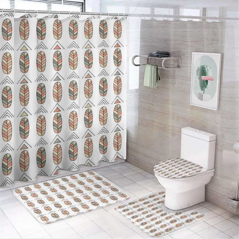 Basic Hand Drawn Leaves Art — 4-Piece Bathroom Set preview