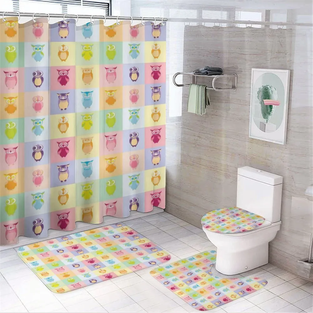 Colorful Owl Kids — 4-Piece Bathroom Set preview