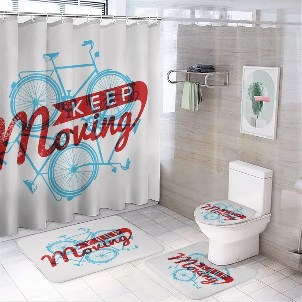 Hipster Lifestyle Words — 4-Piece Bathroom Set preview