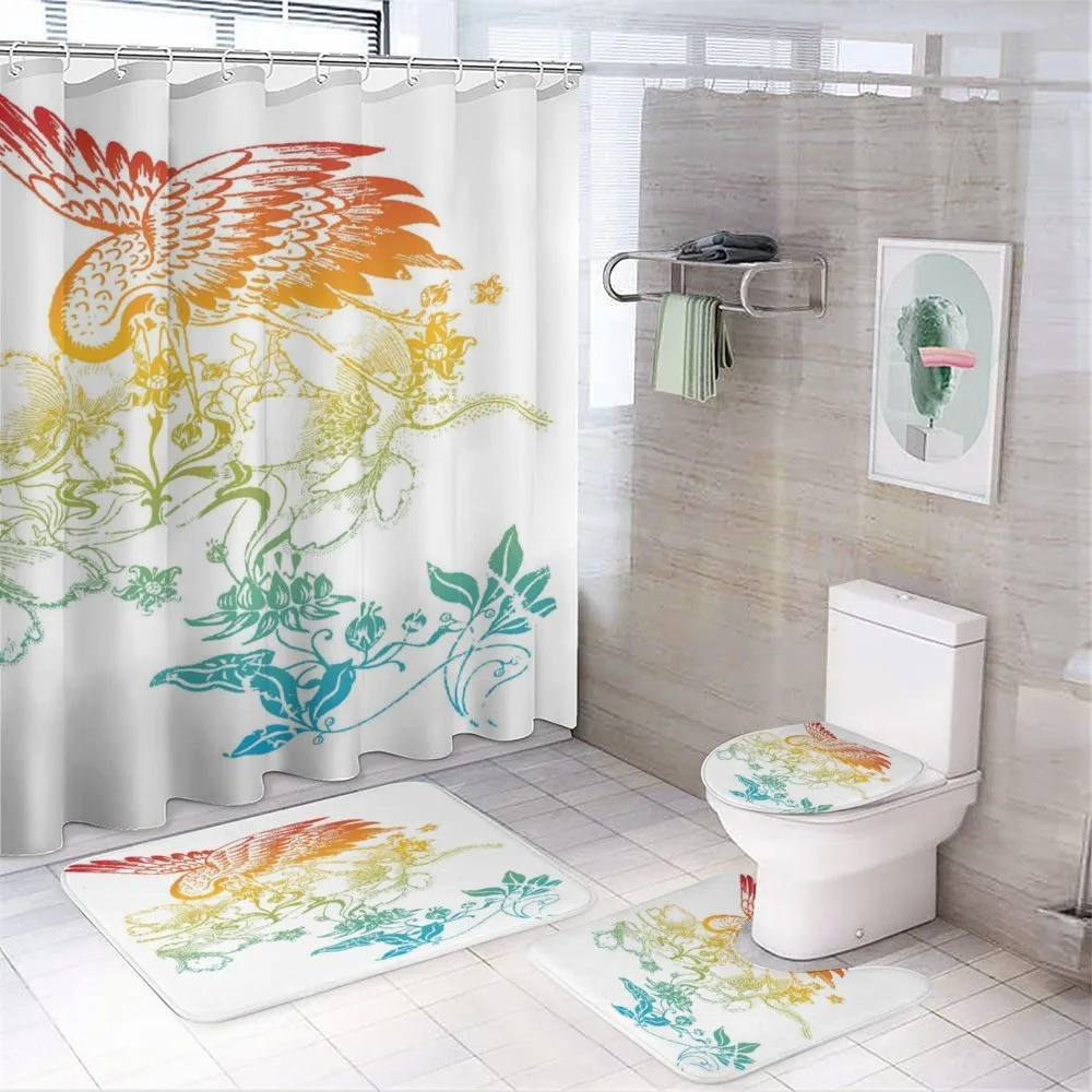 Oriental Bird with Flowers — 4-Piece Bathroom Set preview