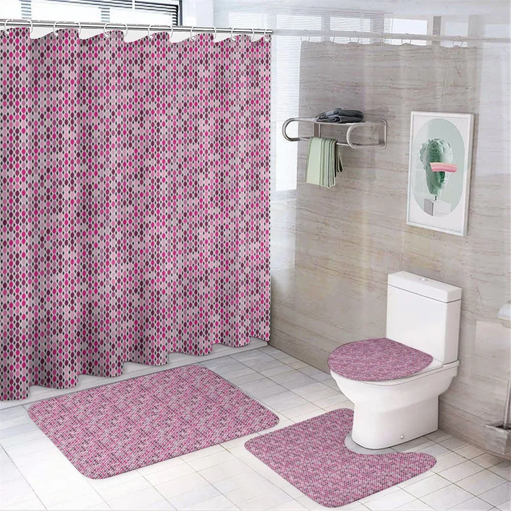 Oval Connected Pattern — 4-Piece Bathroom Set preview