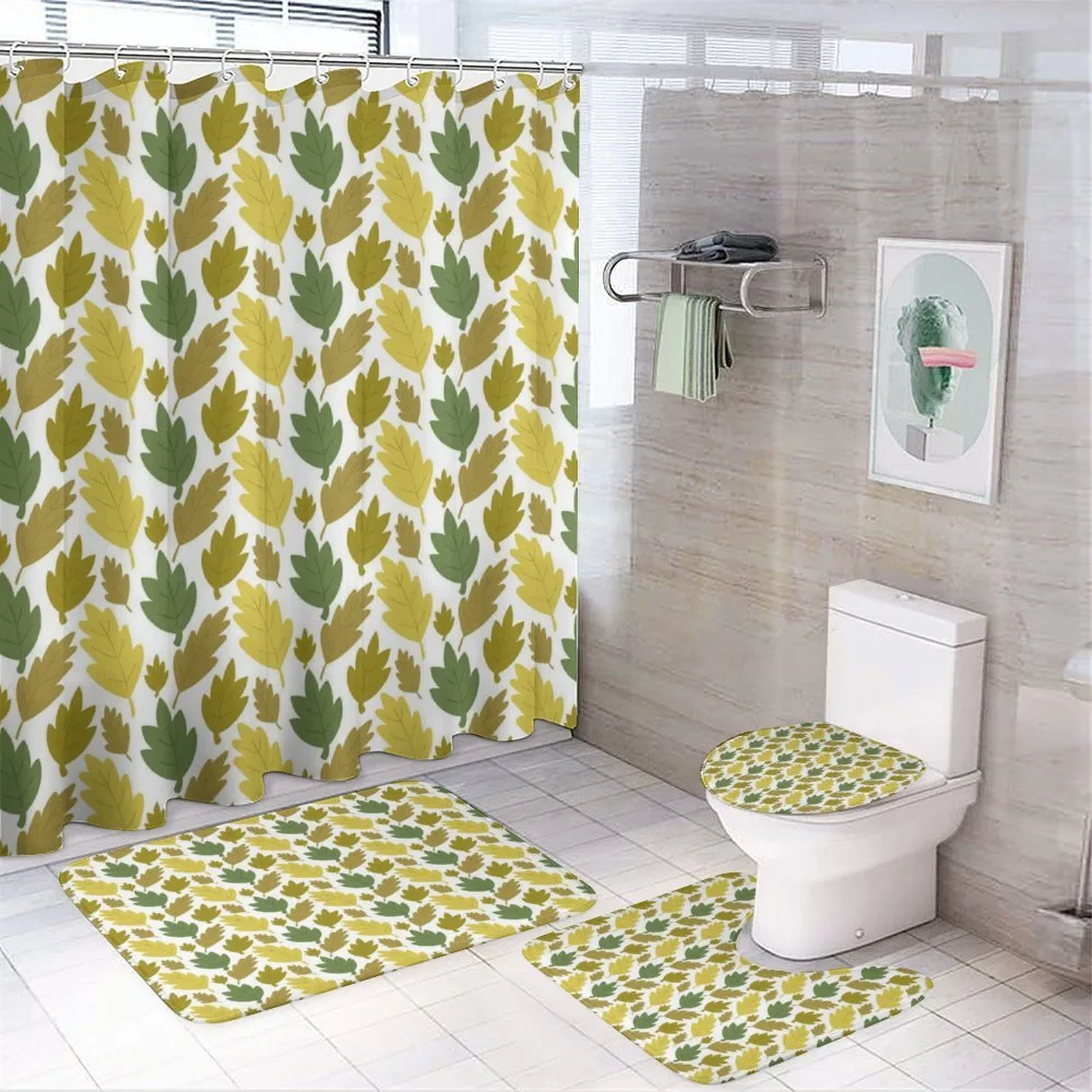 Scattered Fall Time Leaves — 4-Piece Bathroom Set preview
