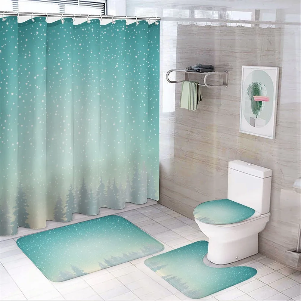 Spruce Forest Snow Woods — 4-Piece Bathroom Set preview