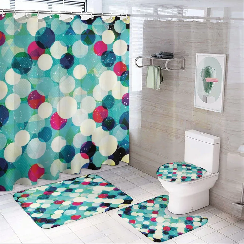 Worn out Retro Rhombus — 4-Piece Bathroom Set preview