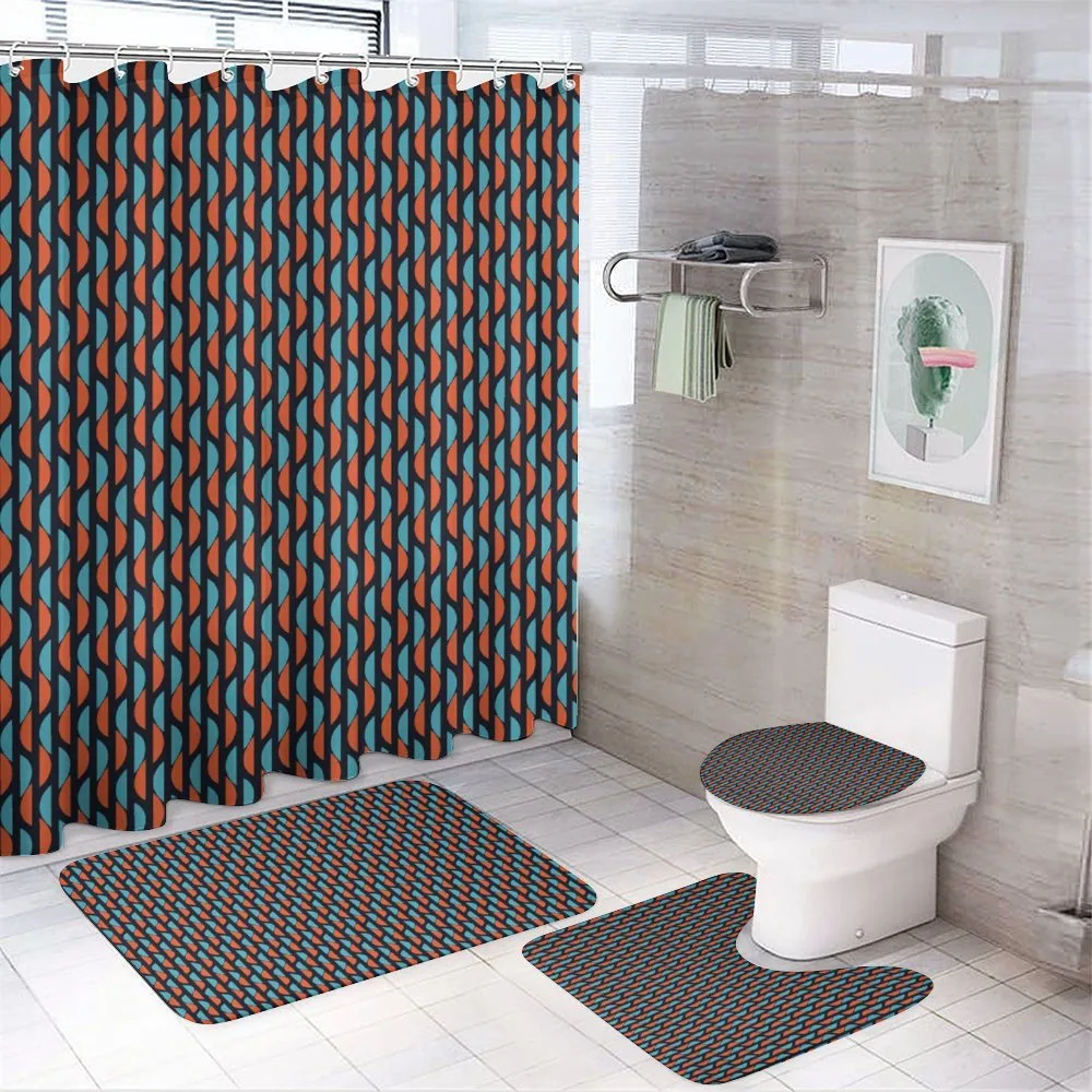 Abstract Half Circles — 4-Piece Bathroom Set preview