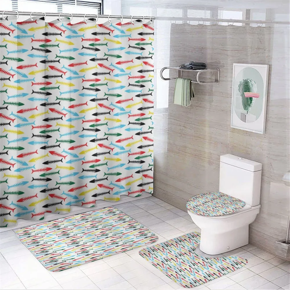 Cartoon Fish Bone Marine — 4-Piece Bathroom Set preview