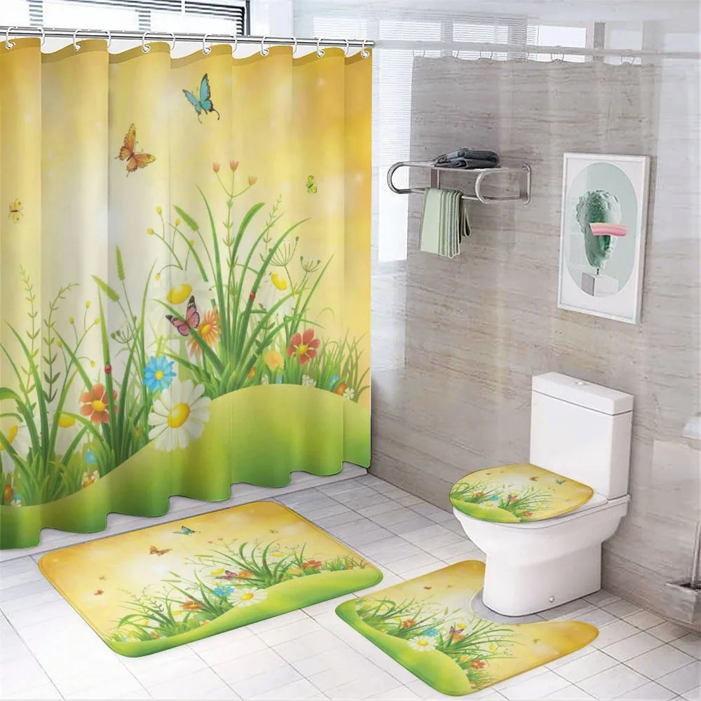 Colorful Meadow Scenery — 4-Piece Bathroom Set preview