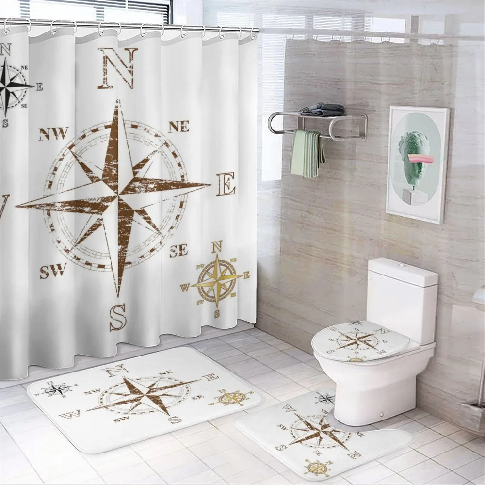 Faded Windrose Sailing — 4-Piece Bathroom Set preview